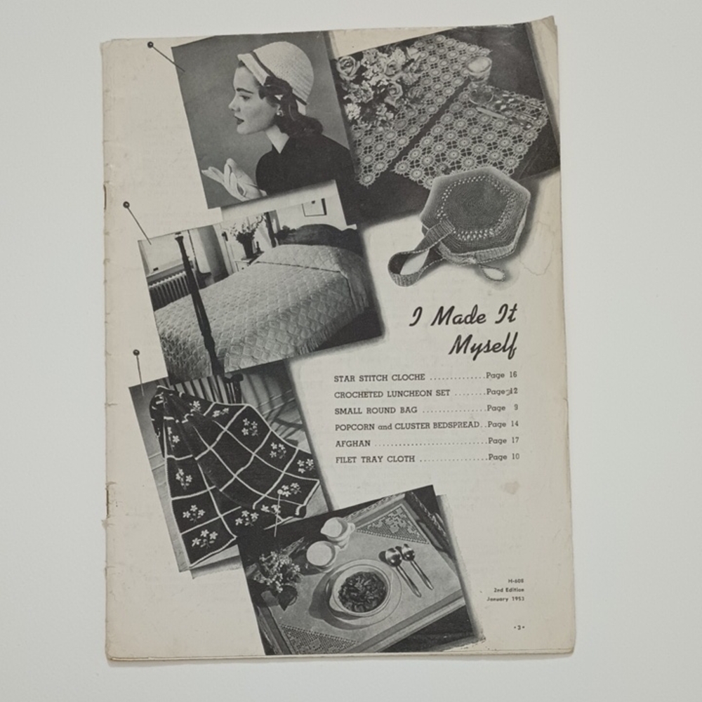 2/$20 VTG I Made It Myself Magazine January 1953 Crochet Knit Tat Embroidery